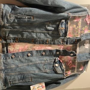 Custom made mesh butterfly jean jacket